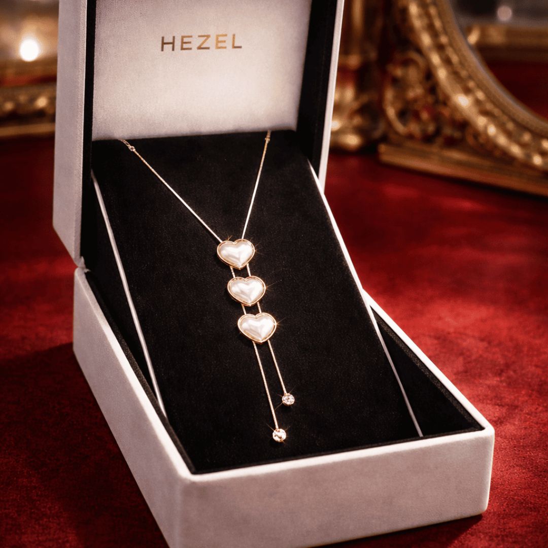 Gold-Tone Heart Drop Pendant Necklace