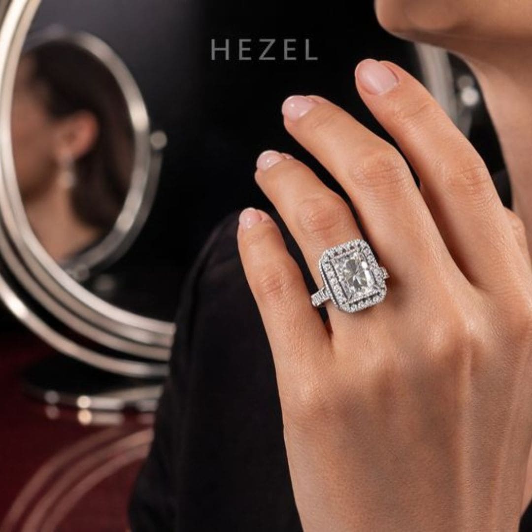 Radiant Square Halo Ring