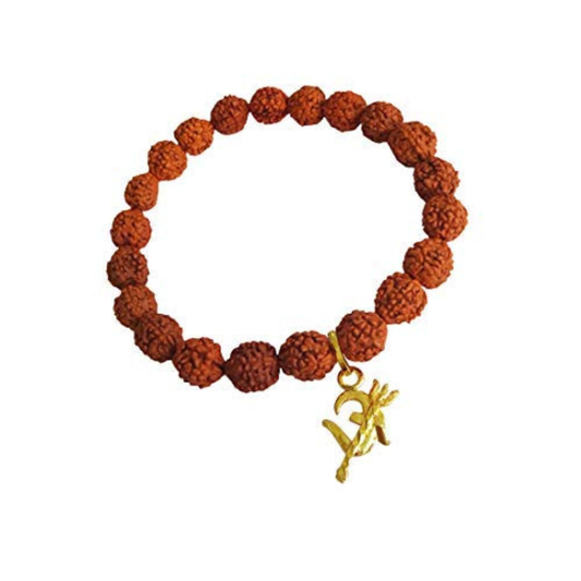 Om Trishul Charm Rudraksha Bracelet