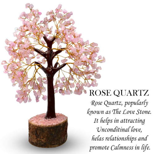 Crystal Products Certified Rose Quartz Tree For Positive Aura