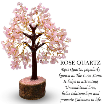 Crystal Products Certified Rose Quartz Tree For Positive Aura