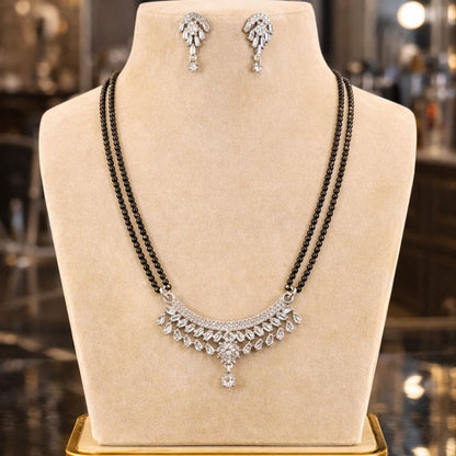 Imperial Sparkle Silver Mangalsutra Set