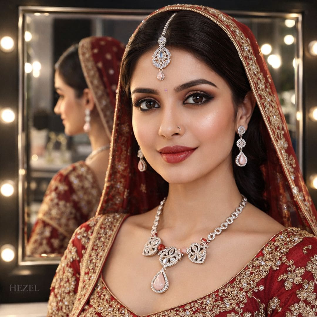 Classic Silver Tear-Drop Necklace Set