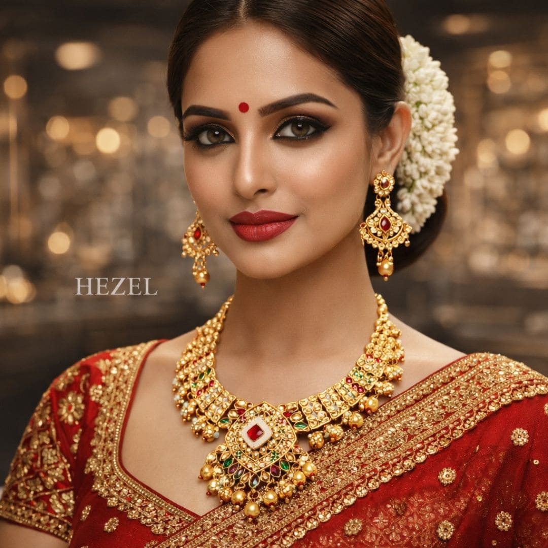 Royal Temple-Inspired Kundan Necklace Set