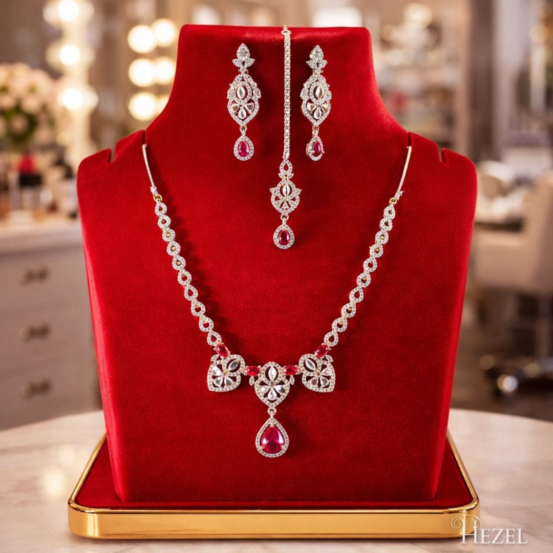 Classic Silver Drop Necklace Set