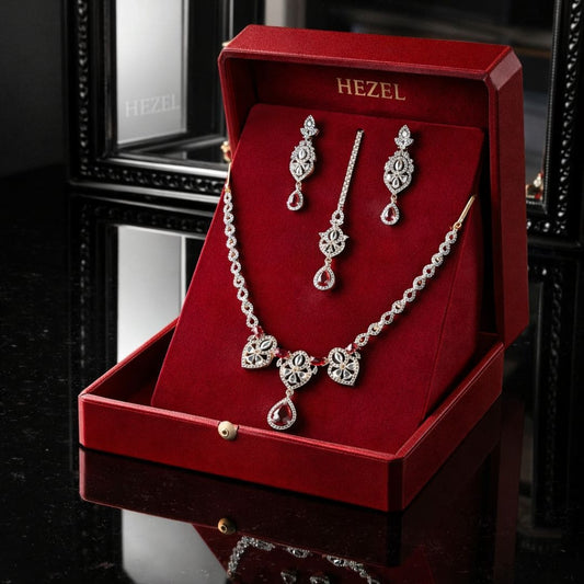 Classic Silver Drop Necklace Set