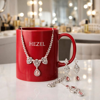 Classic Silver Tear-Drop Necklace Set