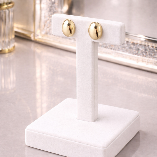 Classic Oval Gold Stud Earrings