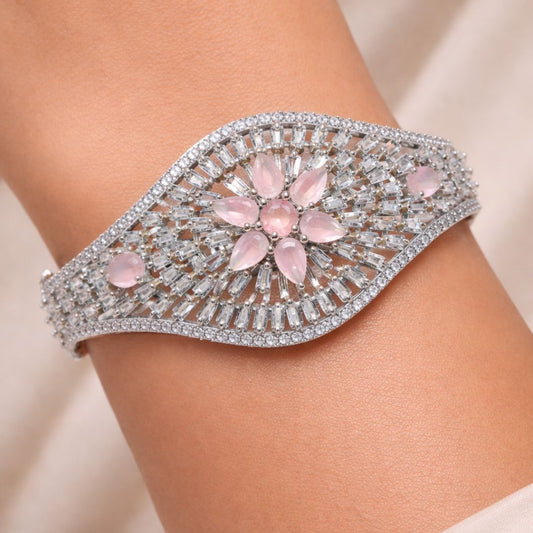 Crystal Floral Statement Bracelet