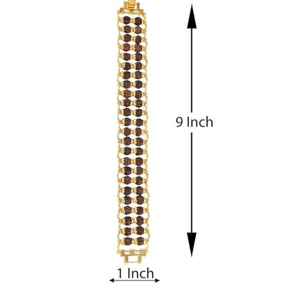 Golden Rudraksha Beaded Bracelet (Multi-Layer)