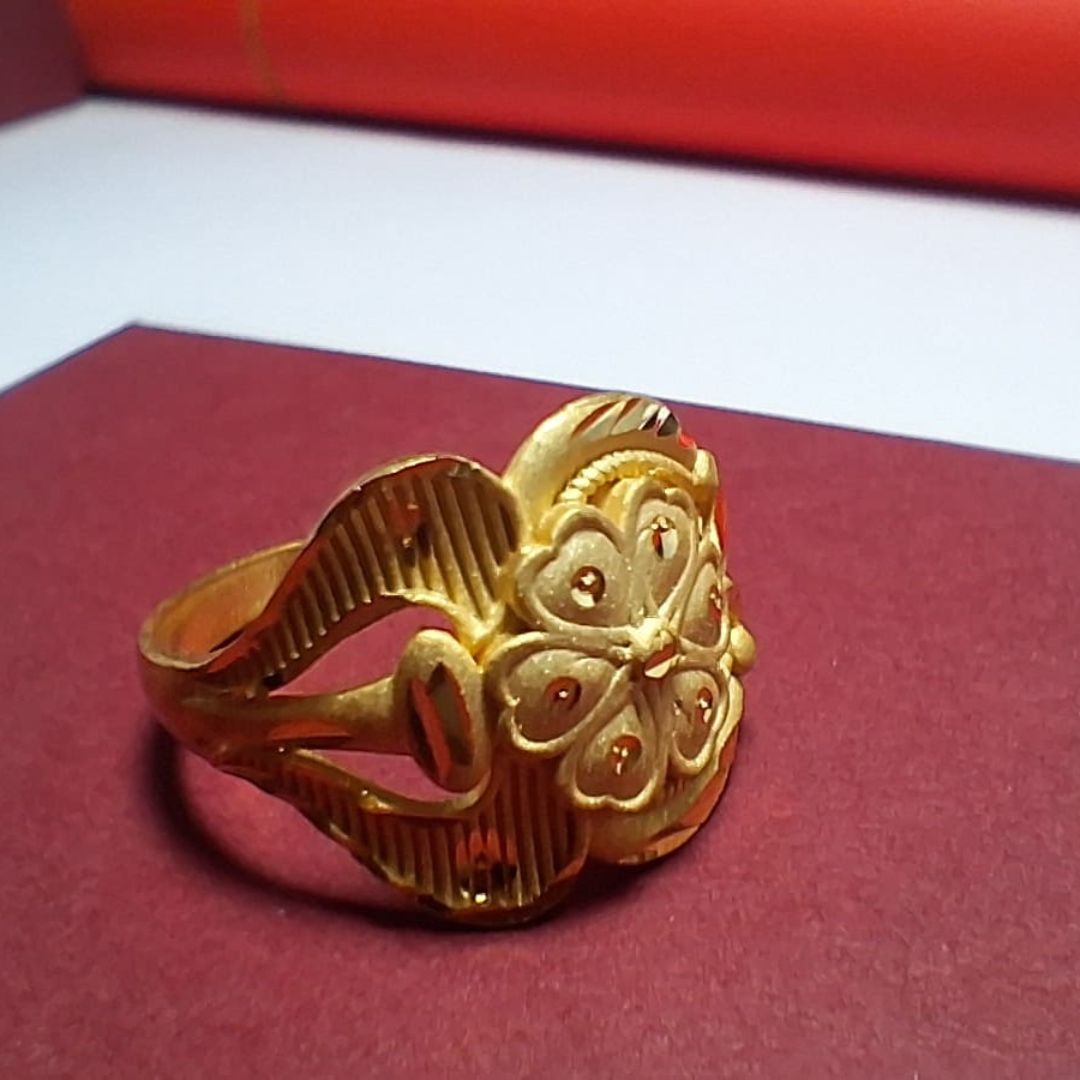 Traditional Gold-Tone Peacock Motif Statement Ring