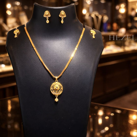 Traditional Gold Pendant Necklace Set