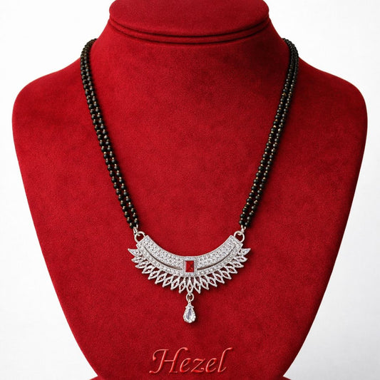 Oxidized Silver Black Beads Necklace Set (Traditional Mangalsutra Style)