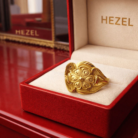 Traditional Gold-Tone Peacock Motif Statement Ring